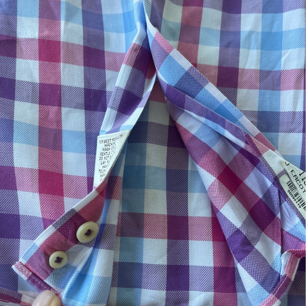 Peter Millar Men’s Long Sleeve Button Front Plaid Shirt Size XL Pink Blue‎ White - Picture 8 of 9
